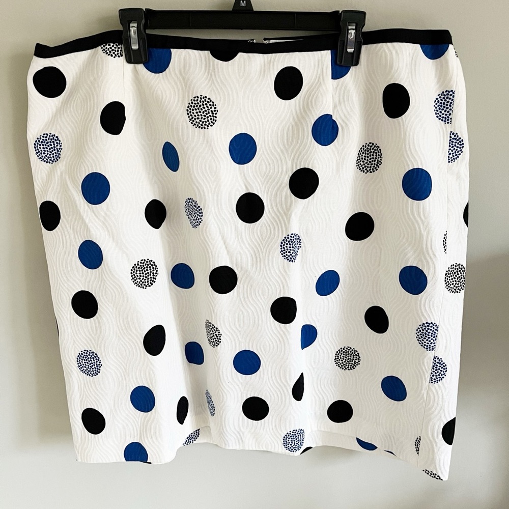 Talbots blue/black polka dot skirt nwt sz 22WP